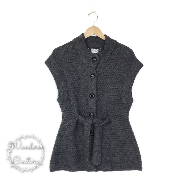 Anthropologie Sweaters - ANTHRO Tabitha Short Sleeve Tie Wast Wool Cardi